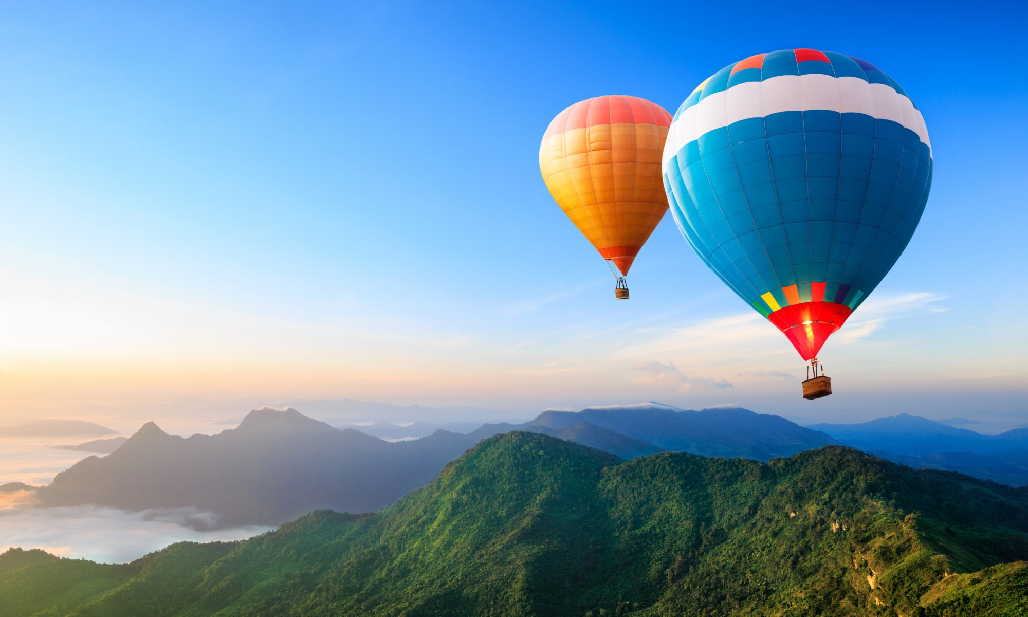 Colorful hot-air balloons